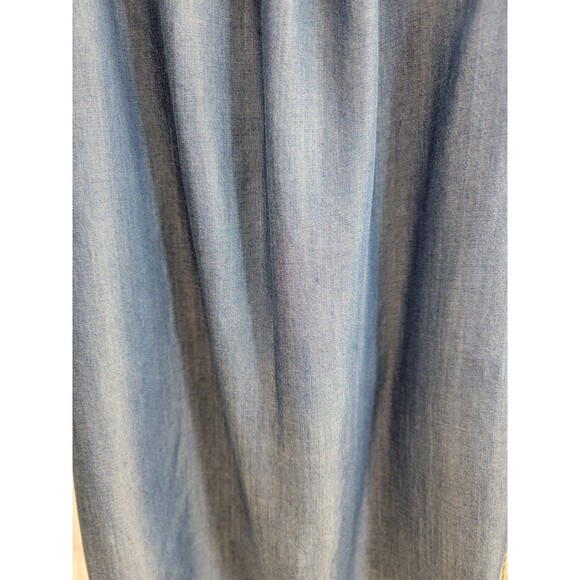 Imperial S Designer Denim Gusseted Off Shoulder Tunic Shirt Top Blouse EUC - Picture 2 of 15